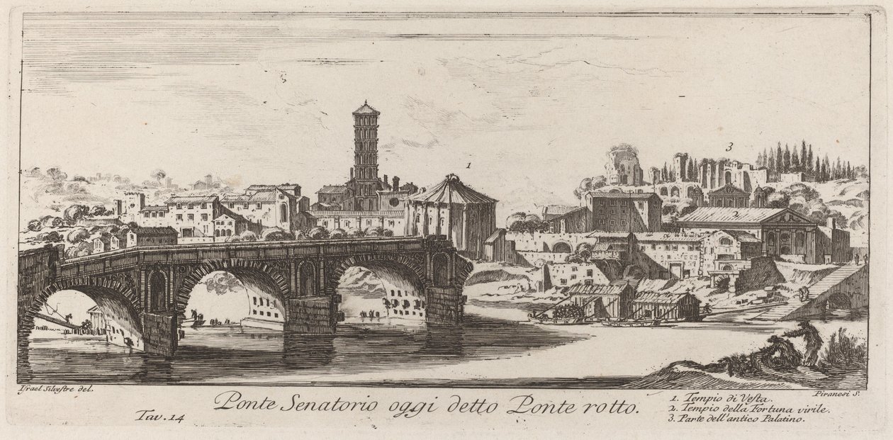 Senatorial Bridge Today Called Broken Bridge by Giovanni Battista Piranesi