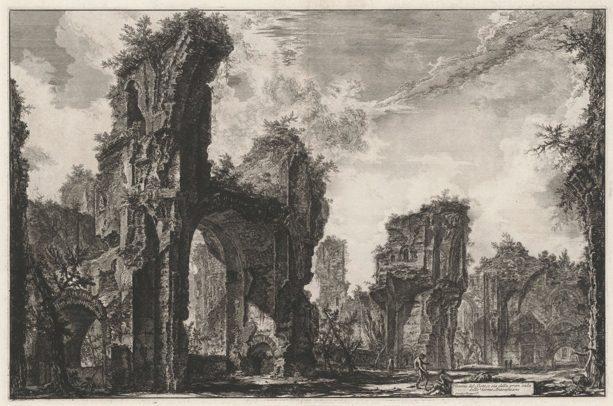 Ruins of the Sisto, or the Great Hall of the Baths of Antoninus by Giovanni Battista Piranesi