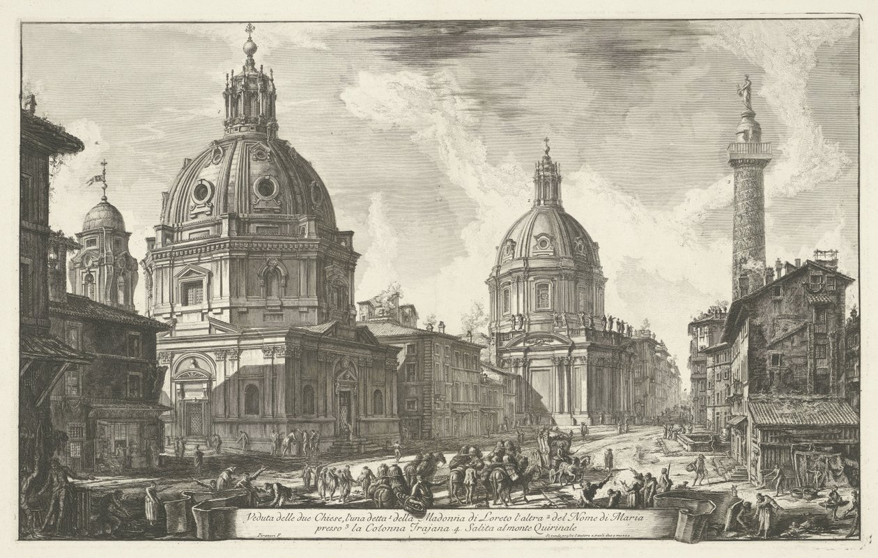 Santa Maria di Loreto and the Santissimo Nome di Maria in Rome by Giovanni-Battista Piranesi