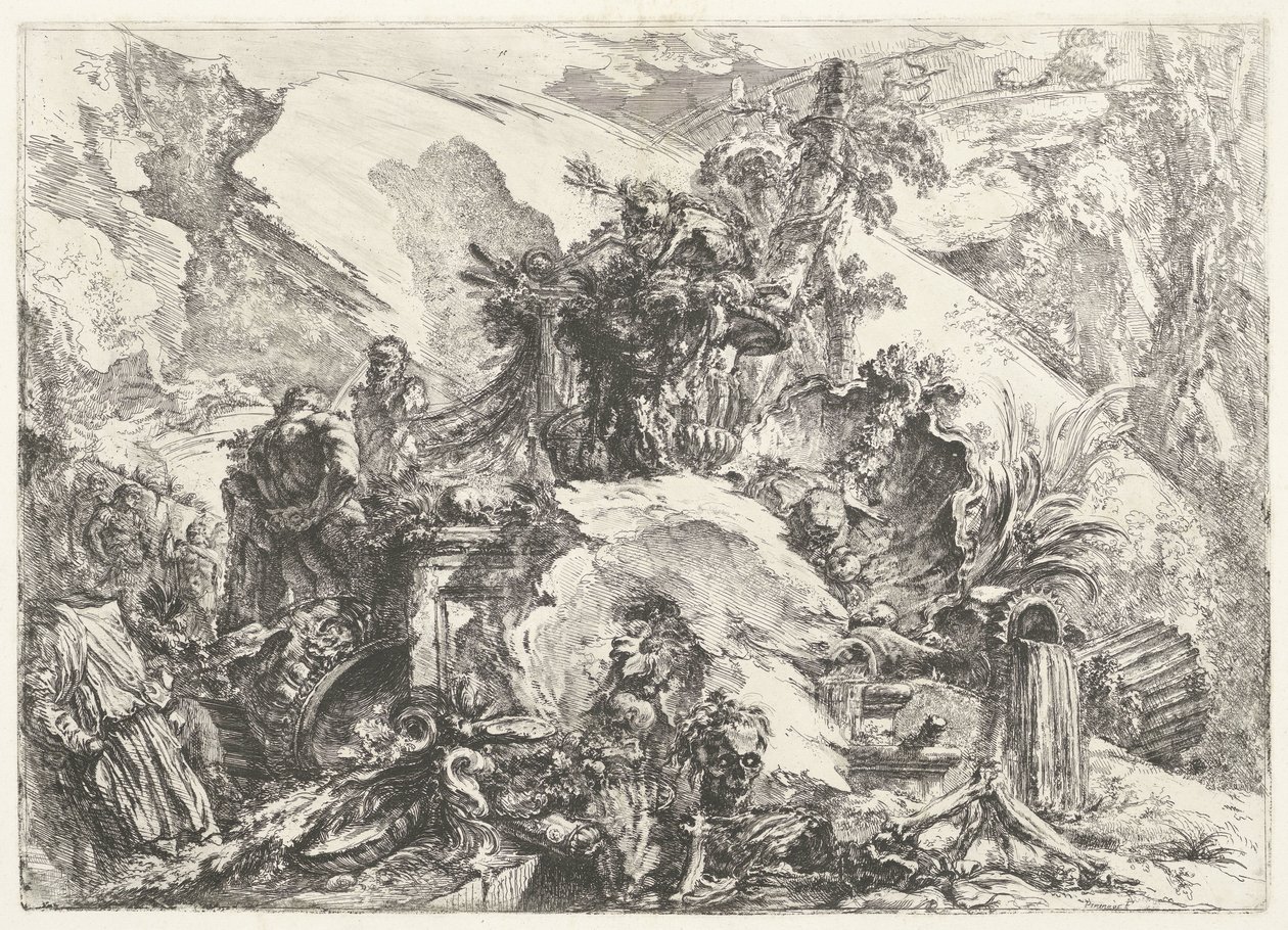 Skeletons and Sculptures Capricci decorativi (former series title) Grotteschi (series title) by Giovanni Battista Piranesi