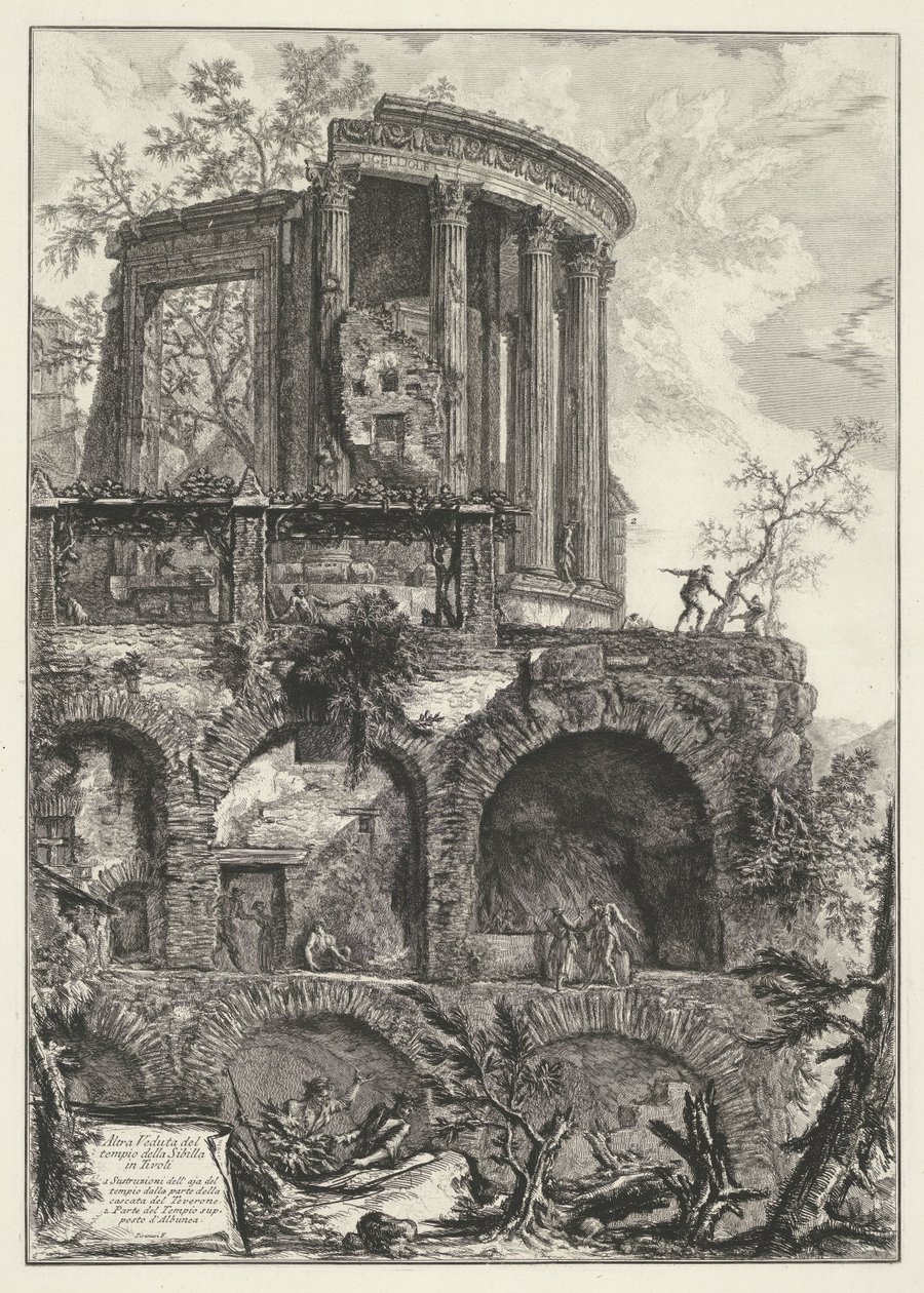 Temple of Vesta at Tivoli (title on object: Another View of the Temple of Sibyl in Tivoli) (series title: Views of Rome) (series title: Views of Rome Drawn and Engraved by Giambattista Piranesi, Venetian Architect) by Giovanni Battista Piranesi
