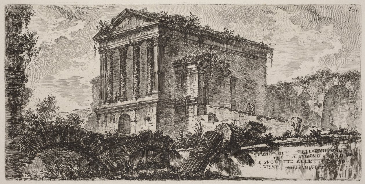 Temple of Clitumnus between Foligno and Spoleto by Giovanni Battista Piranesi
