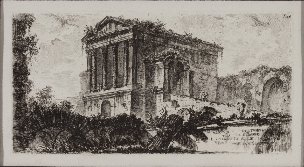 Temple of Clitumnus between Fulgino and Spoleto by Giovanni Battista Piranesi