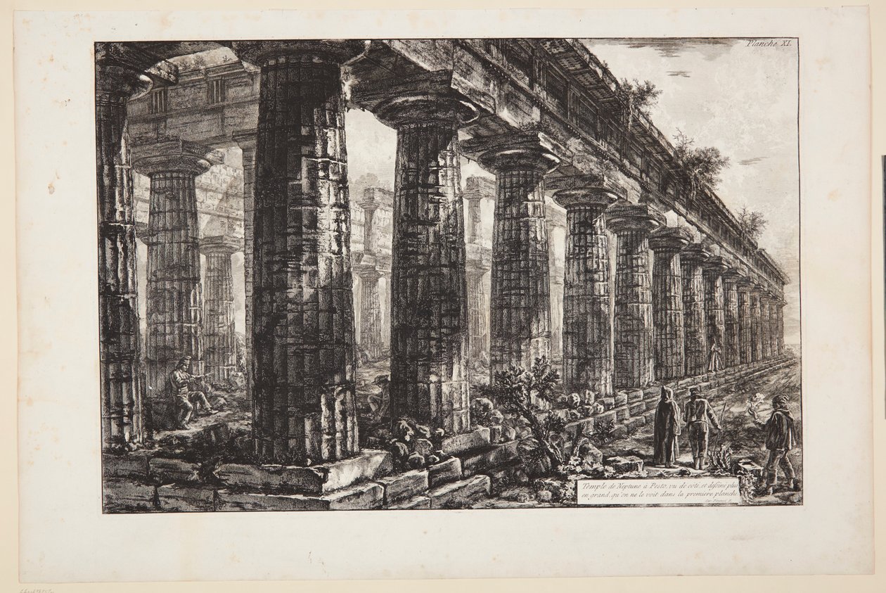 Temple of Neptune at Paestum, Seen from the Side and Drawn Larger than in the First Plate by Giovanni Battista Piranesi