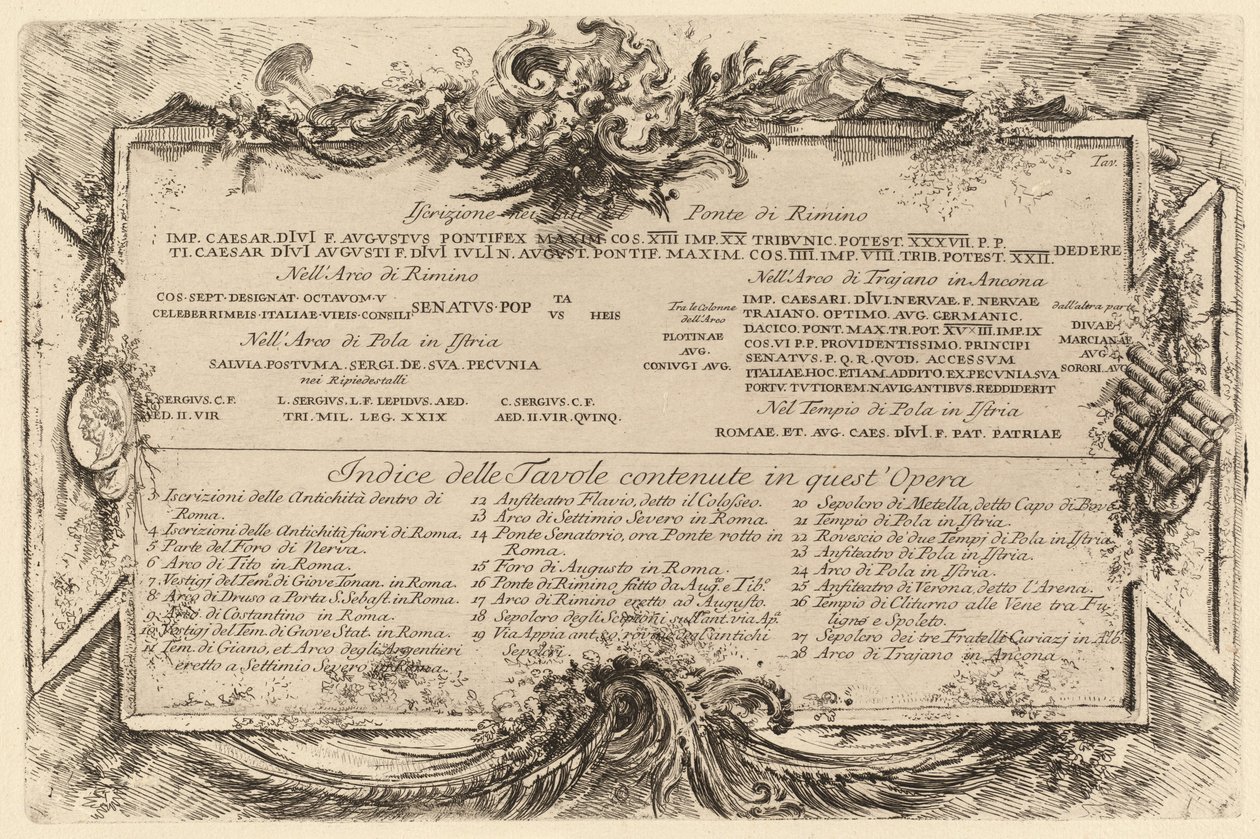 Text Plate by Giovanni Battista Piranesi