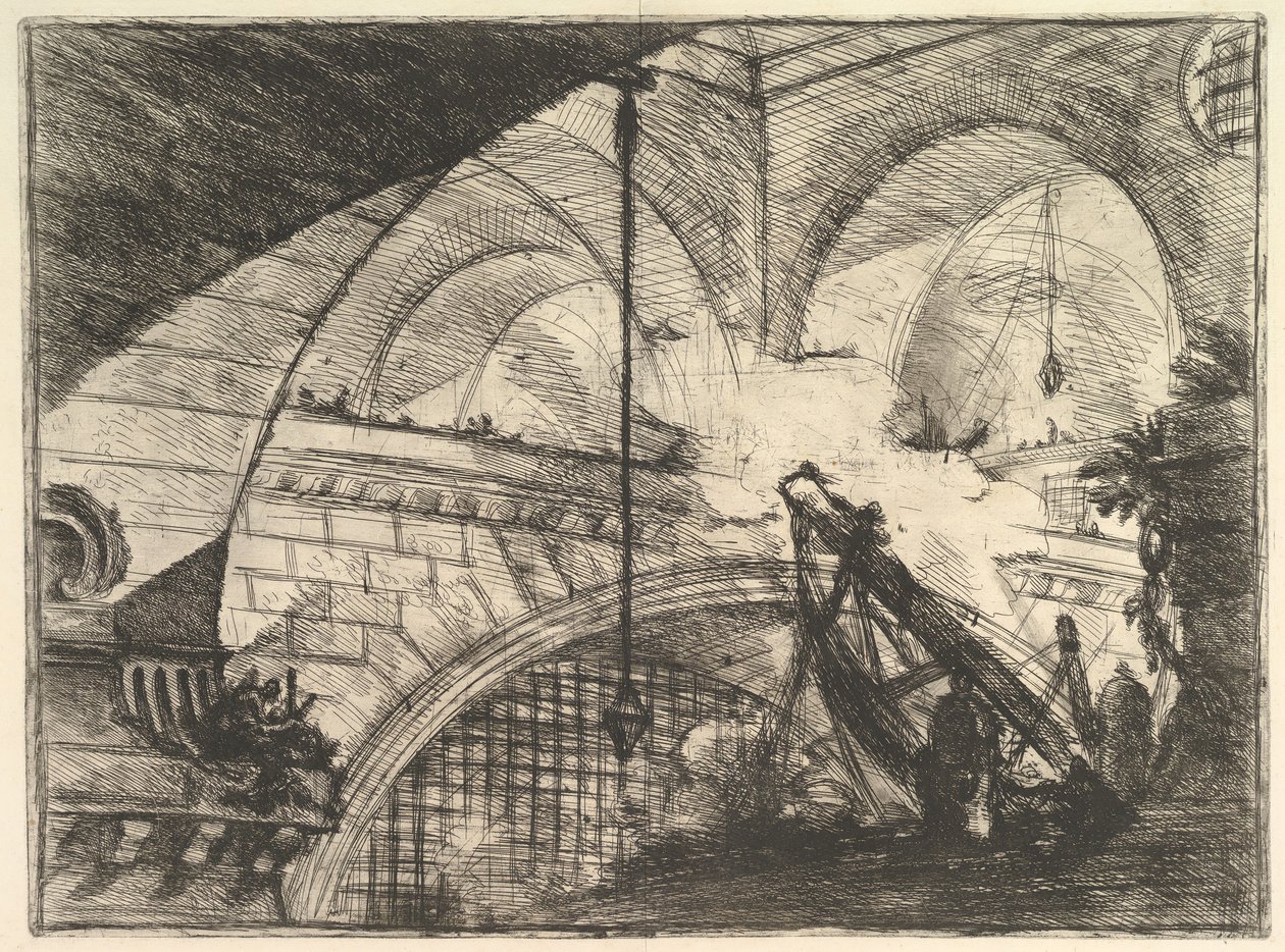 The Arch with a Shell Ornament, from Carceri d