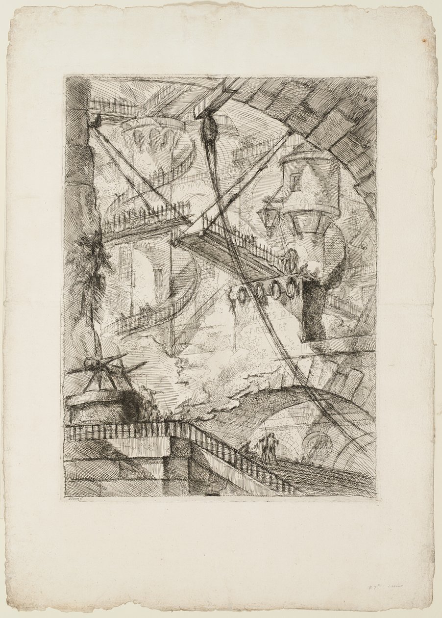 The Drawbridge, plate 7 from Imaginary Prisons by Giovanni Battista Piranesi