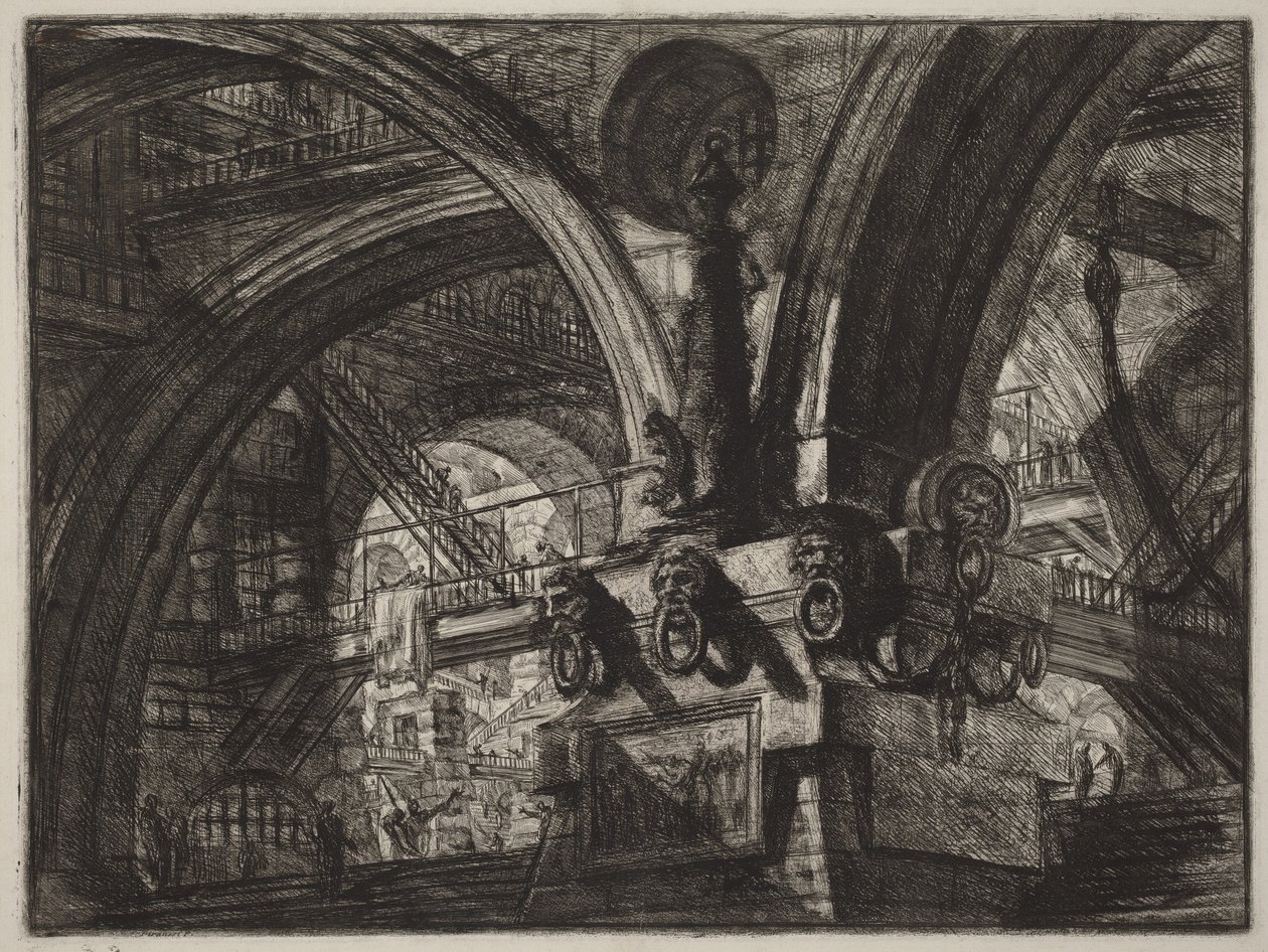 The Pier with a Lamp by Giovanni Battista Piranesi