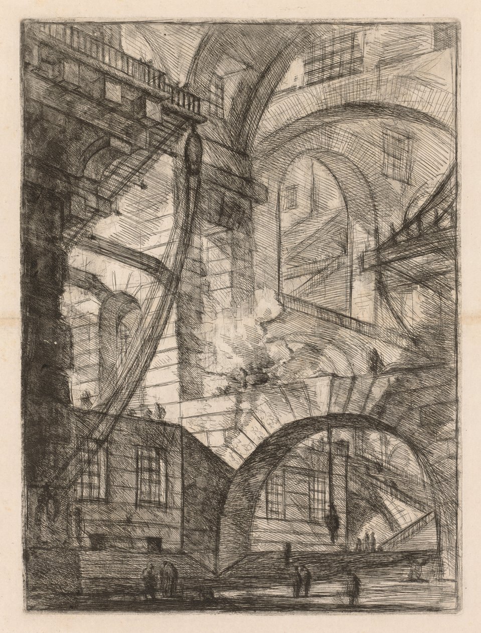The Prisons: A Perspective of Arches with a Smoking Fire by Giovanni Battista Piranesi