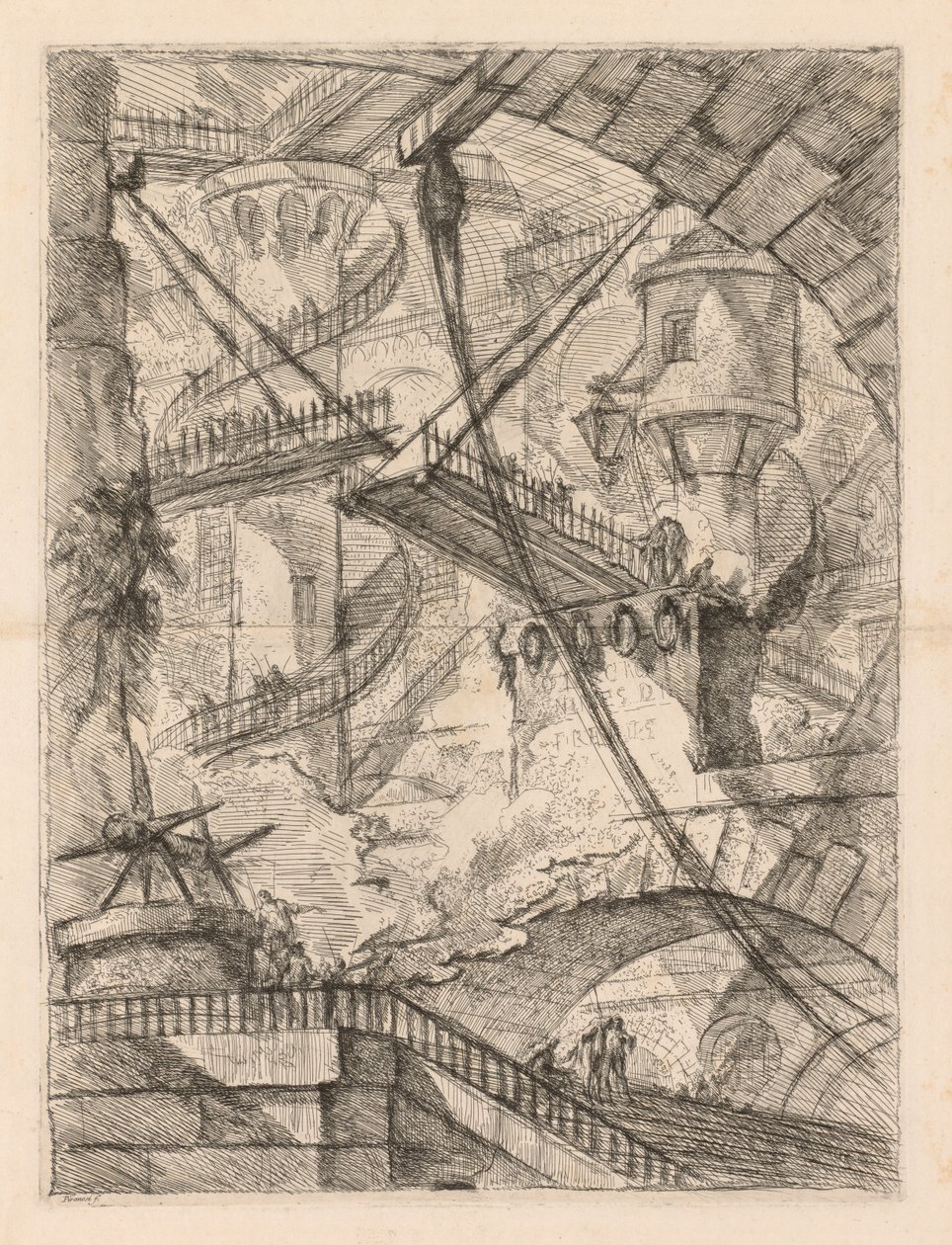 The Prisons: An Immense Interior with a Drawbridge by Giovanni Battista Piranesi