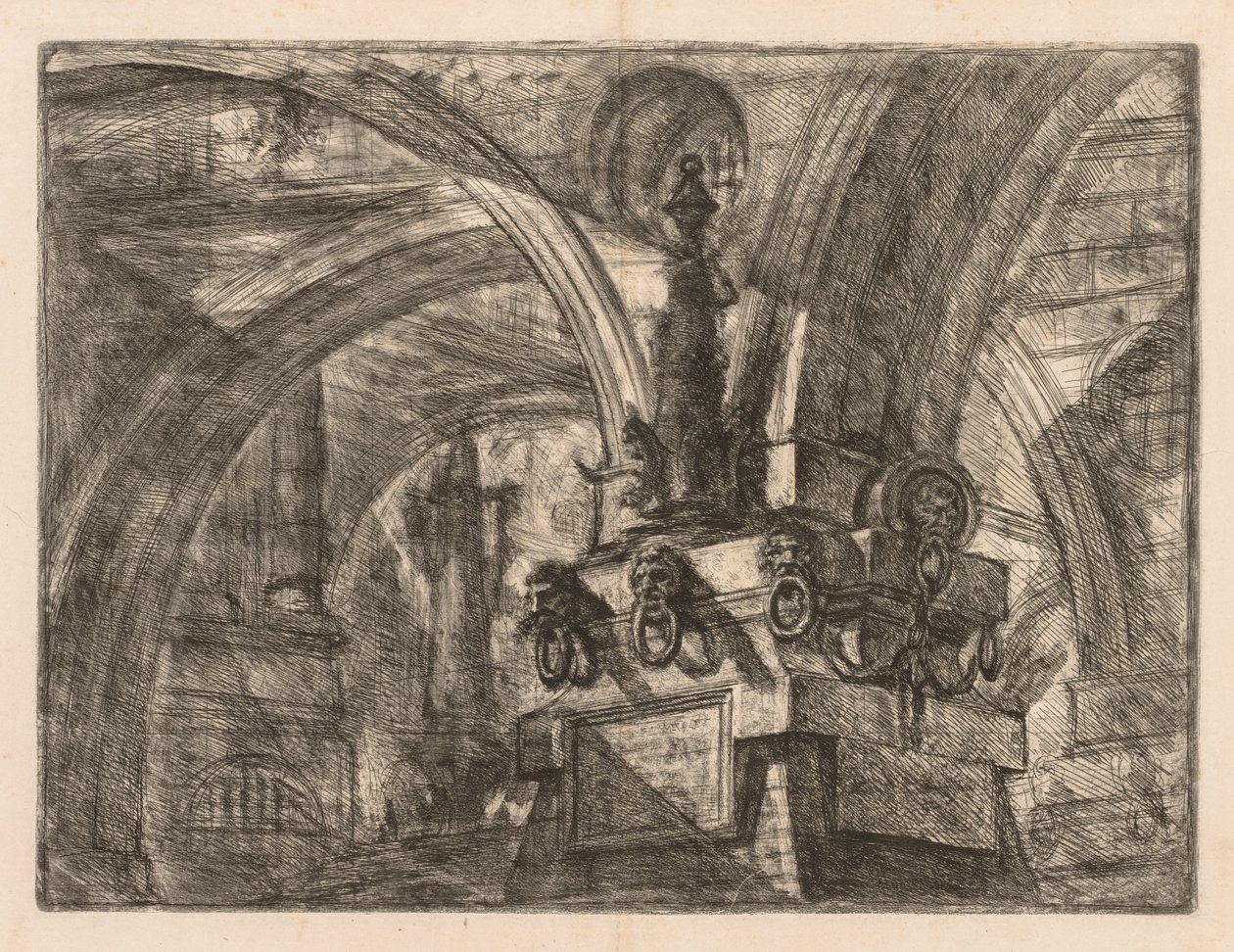 The Prisons: Round Arches Springing from a Square Column, 1745-1750 by Giovanni Battista Piranesi
