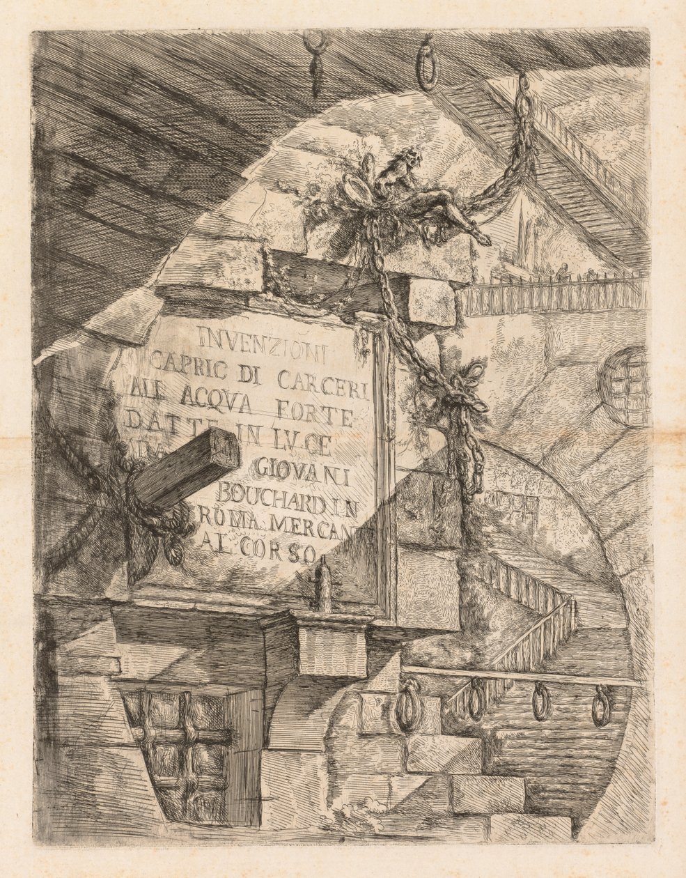 The Prisons: Title Page -- Interior of a Prison by Giovanni Battista Piranesi