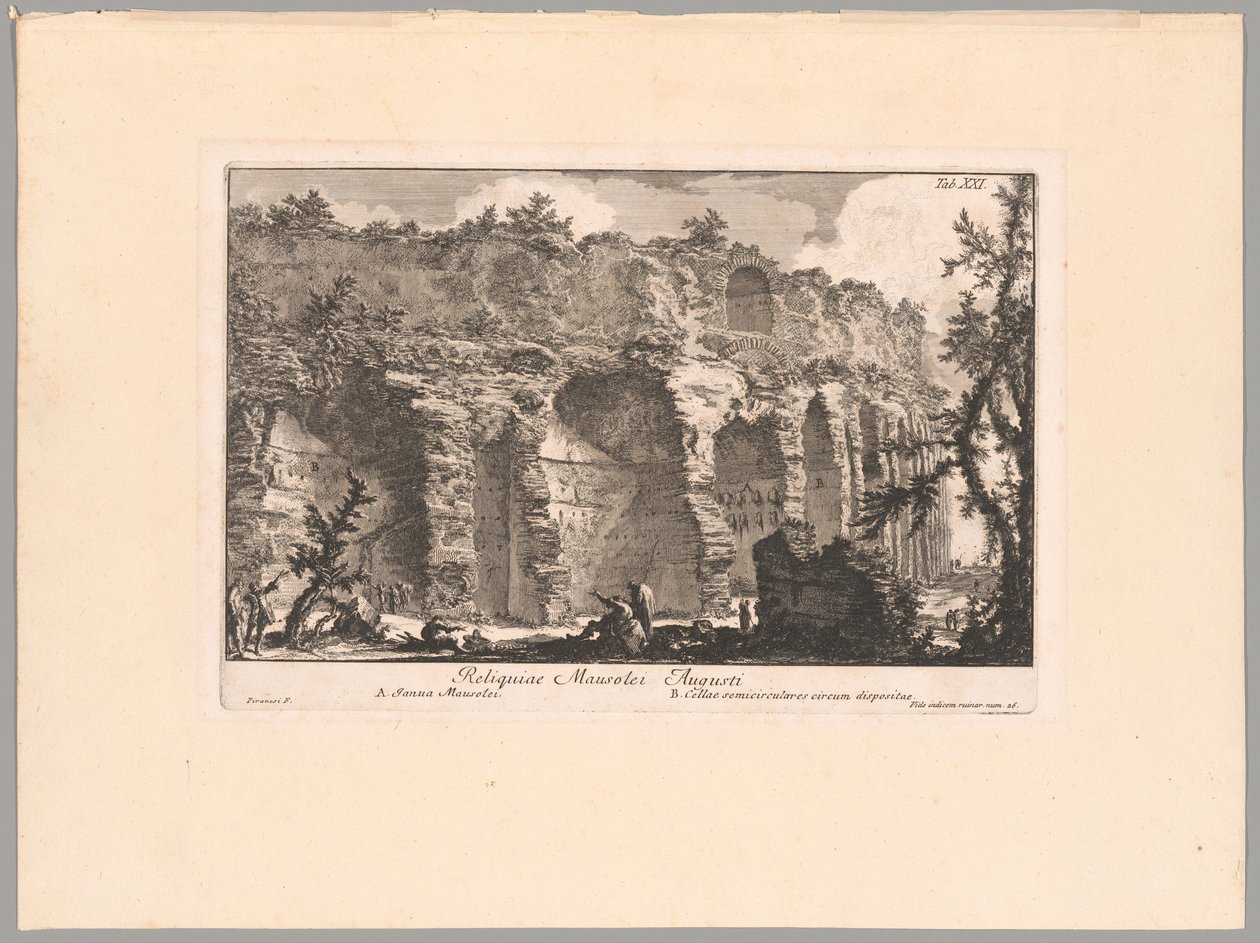 The Remains of the Mausoleum of Augustus, plate XXI from The Campus Martius of Ancient Rome by Giovanni Battista Piranesi