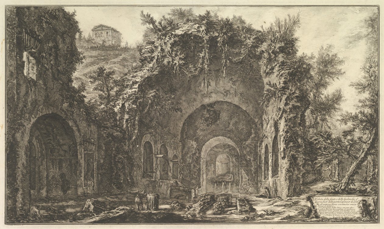 The so-called Grotto of Egeria by Giovanni-Battista Piranesi