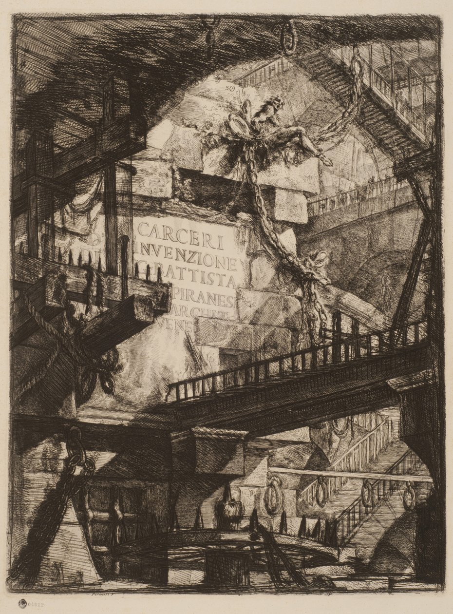 Title Plate, Plate I from Imaginary Prisons by Giovanni Battista Piranesi