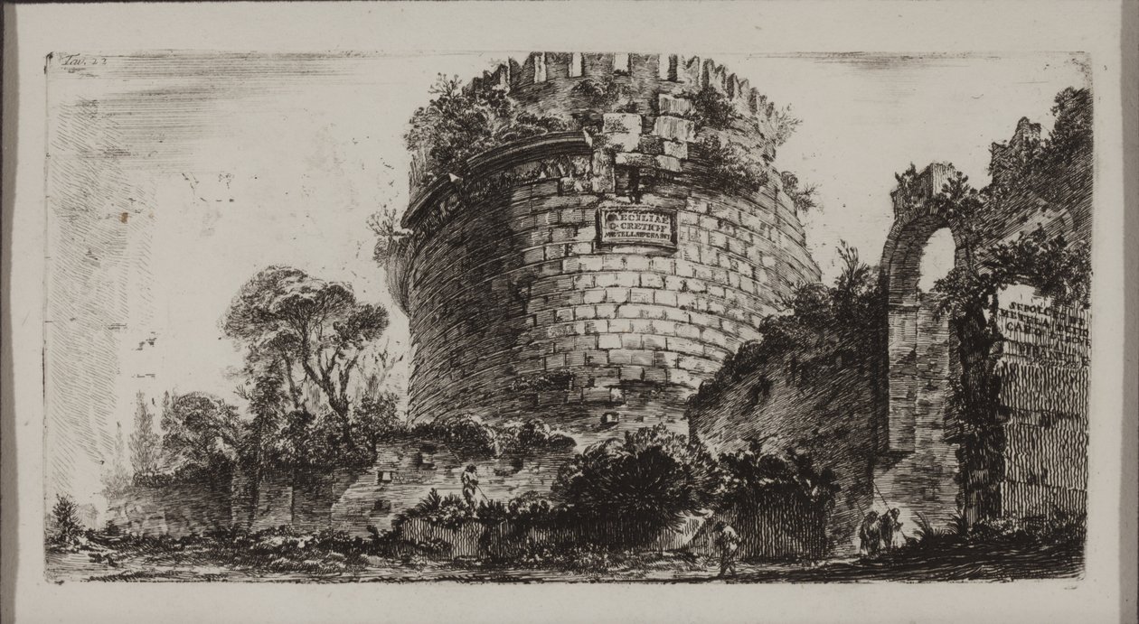 Tomb of Caecilia Metella called Capo di Bove, or Ox Head by Giovanni Battista Piranesi
