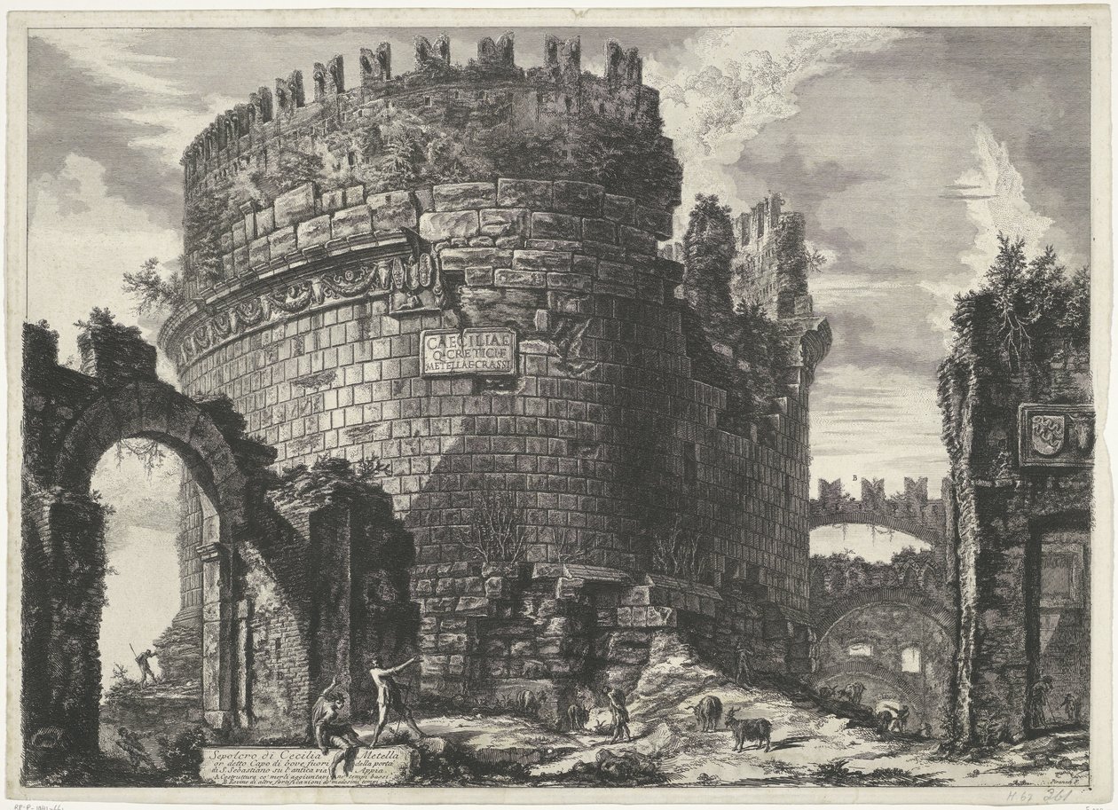 Tomb of Caecilia Metella in Rome by Giovanni Battista Piranesi