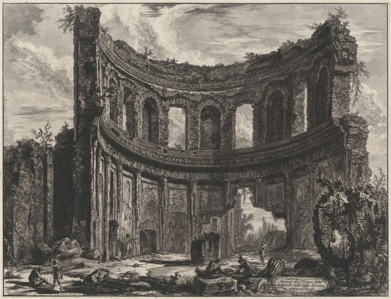 Remains of the So-called Temple of Apollo in the Villa Hadrian near Tivoli (from: Vedute di Roma) by Giovanni Battista Piranesi