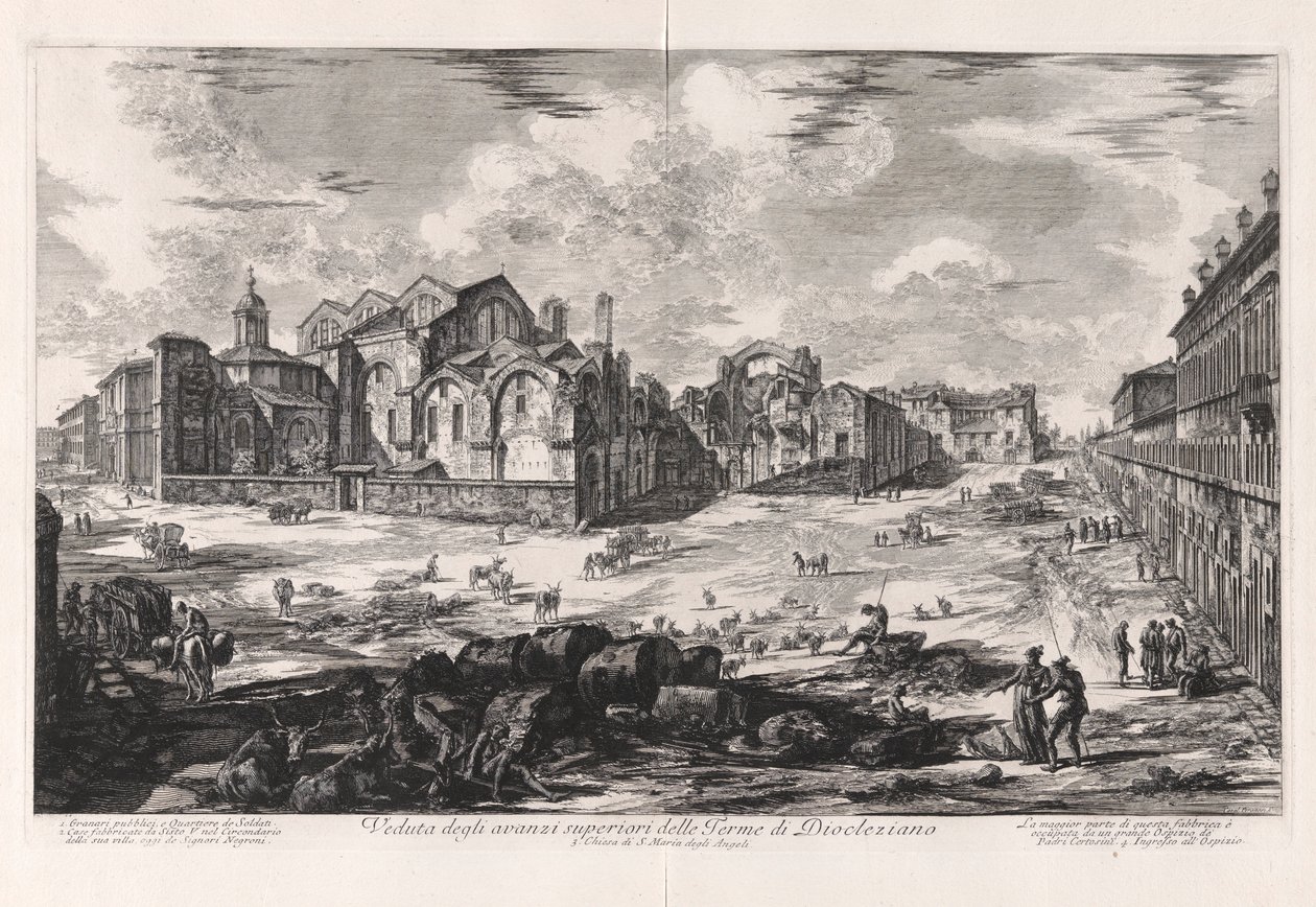 View of the Upper Ruins of the Baths of Diocletian, from Views of Rome by Giovanni Battista Piranesi