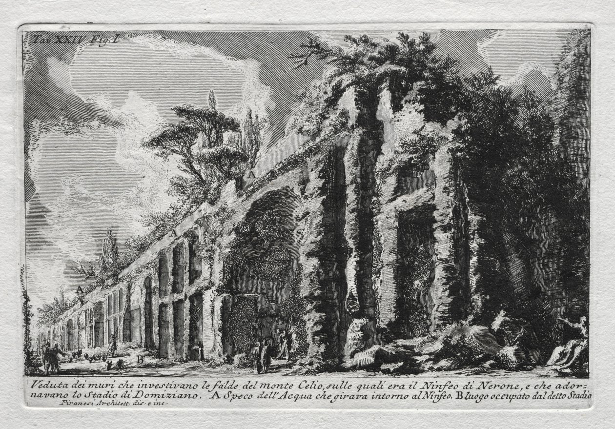 View of the Walls Surrounding the Slopes of Monte Celio by Giovanni Battista Piranesi