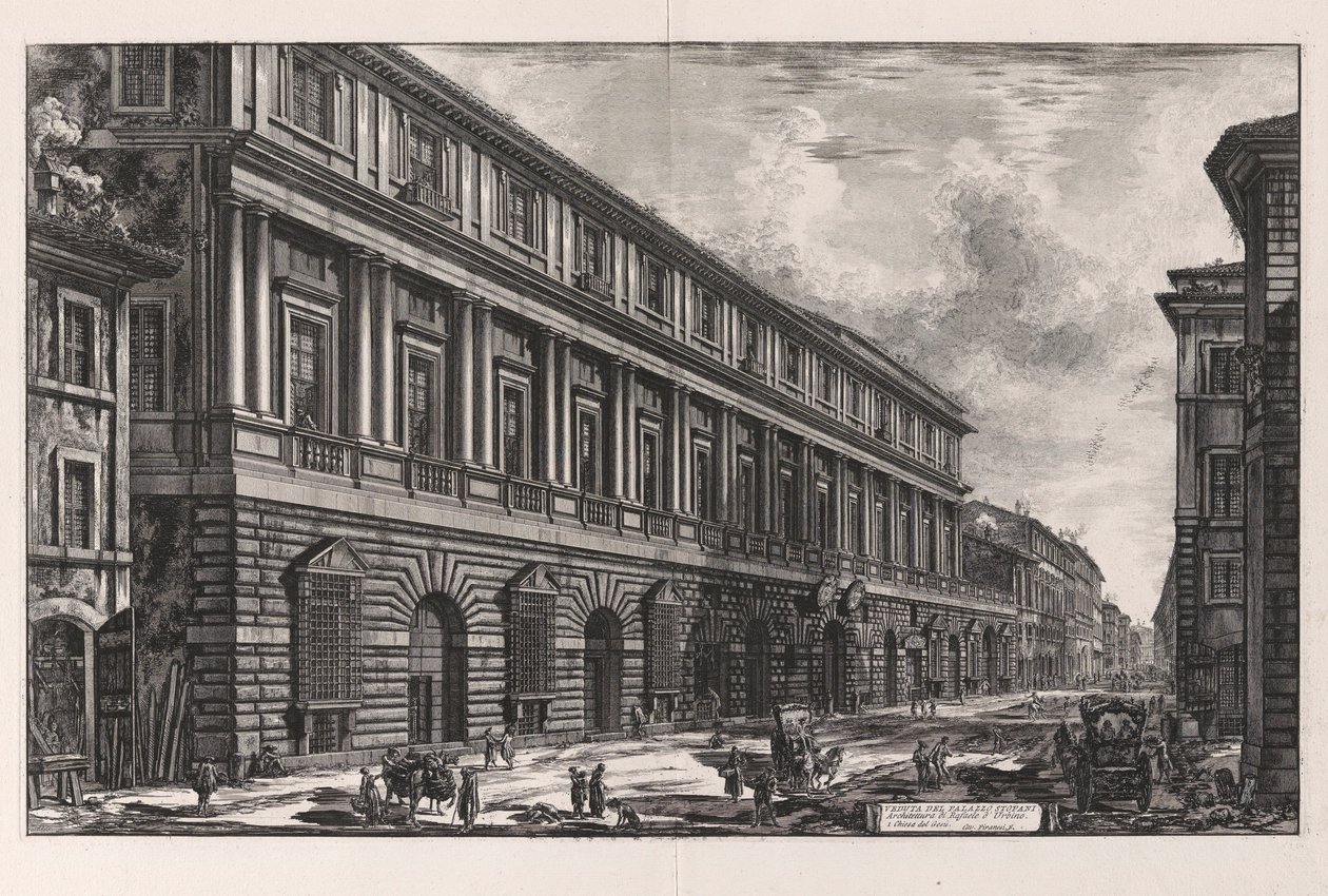 View of the Stopani Palace. Architecture by Rafaele by Giovanni Battista Piranesi