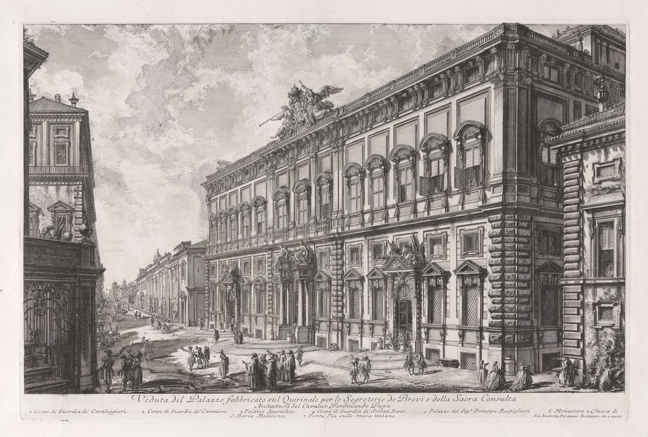 View of the Palazzo Built on the Quirinal for the Secretary of the Briefs and the Sacred Council, from Vedute di Roma by Giovanni Battista Piranesi