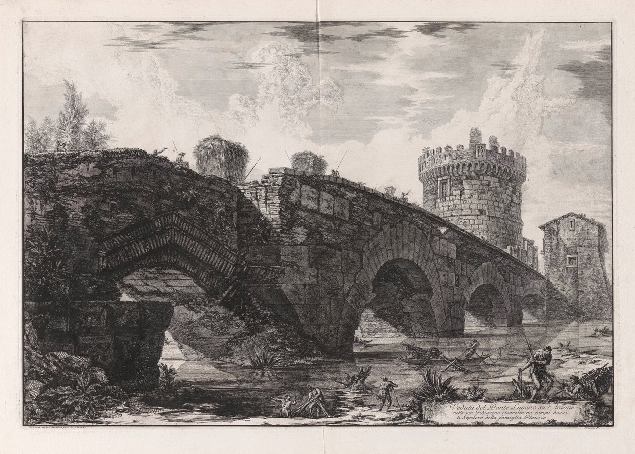 View of the Lugano Bridge on the by Giovanni Battista Piranesi
