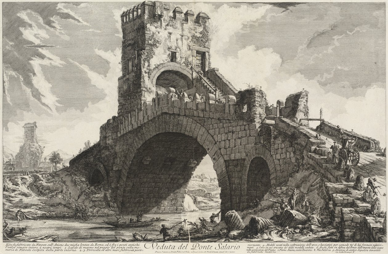 View of the Salario Bridge by Giovanni Battista Piranesi