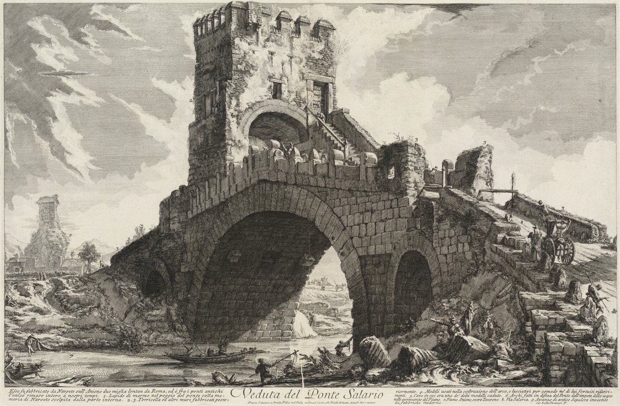 View of the Salario Bridge by Giovanni Battista Piranesi
