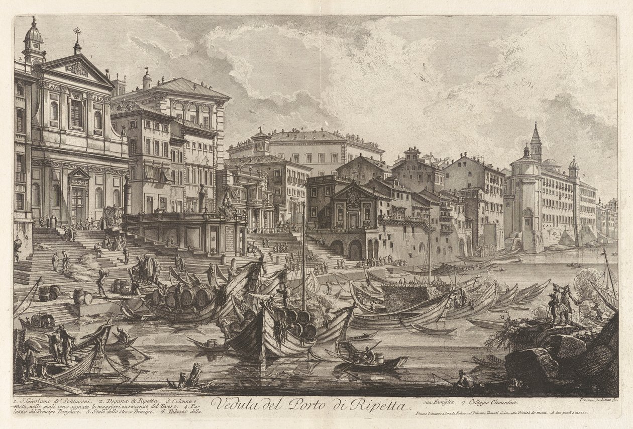 View of the Port of Ripetta, from Views of Rome by Giovanni Battista Piranesi
