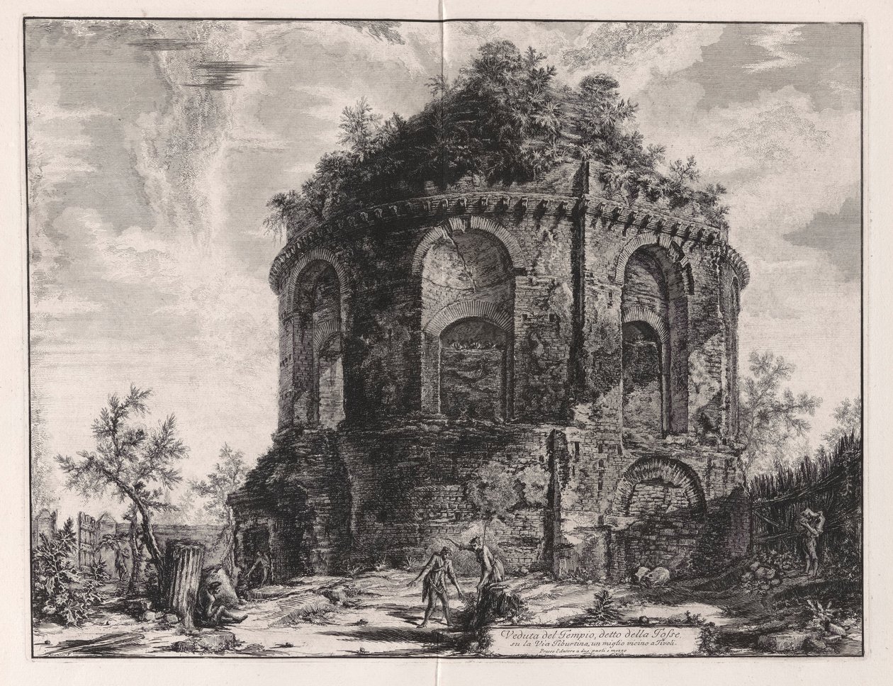 View of the so-called Temple of the Cough on the Via Tiburtina, a Mile from Tivoli, from Views of Rome by Giovanni Battista Piranesi