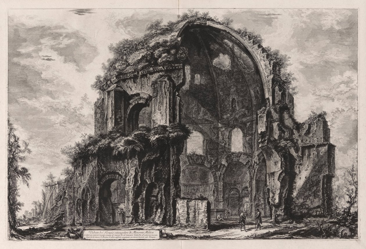 View of the Octagonal Temple of Minerva Medica (now considered to have been a nymphaeum in the Horti Liciniani or Gardens of Licinius), from Views of Rome by Giovanni Battista Piranesi