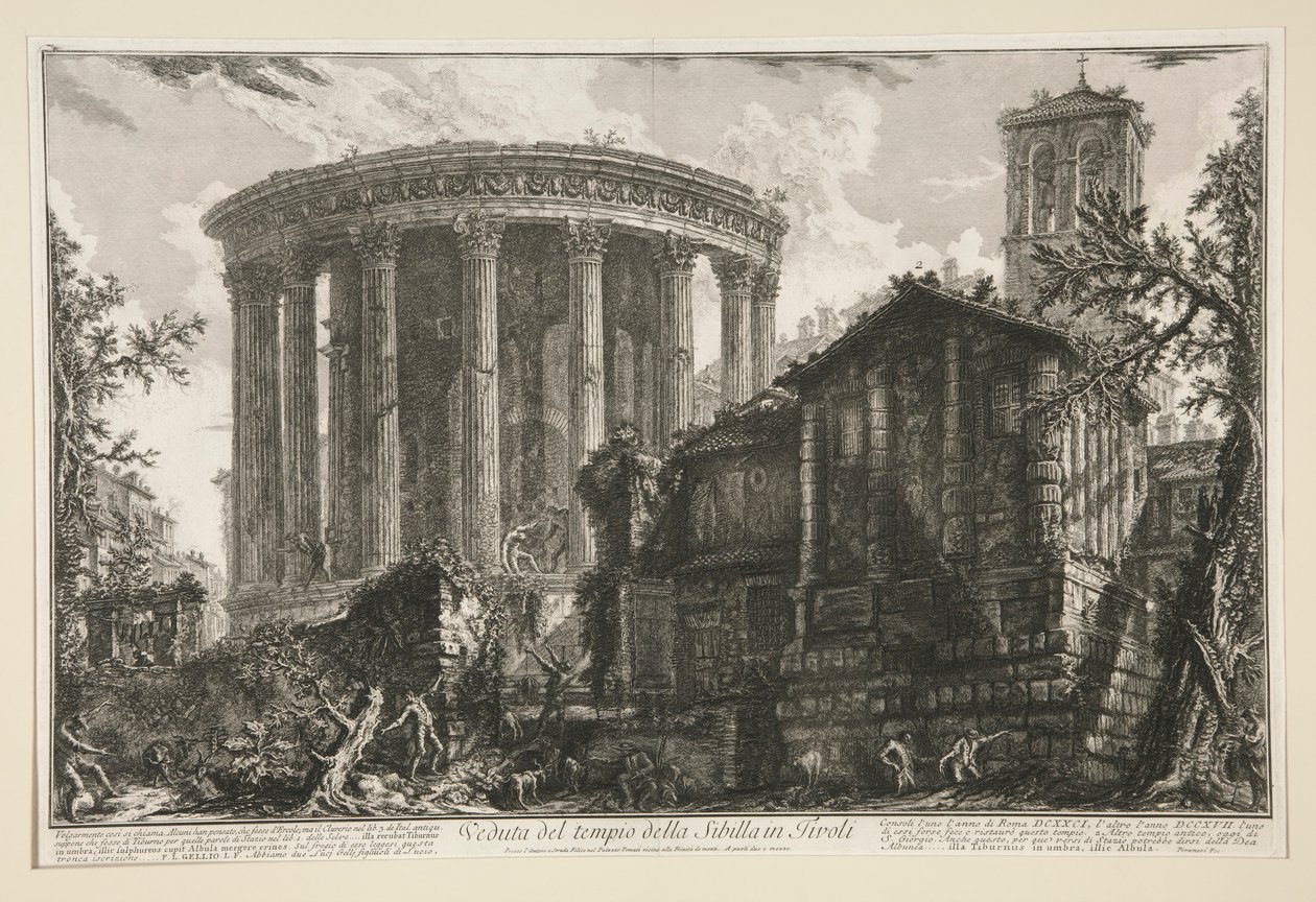 View of the Temple of the Sibyl in Tivoli, from Views of Rome by Giovanni Battista Piranesi