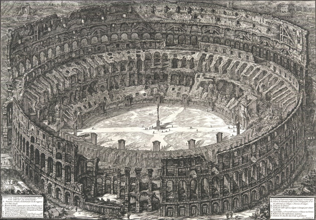 View of the Flavian Amphitheater known as the Colosseum, 1776 by Giovanni Battista Piranesi