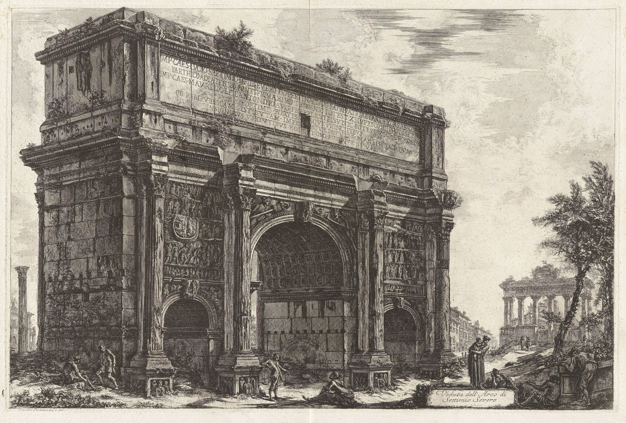 View of the Arch of Septimius Severus, from Vedute di Roma by Giovanni Battista Piranesi