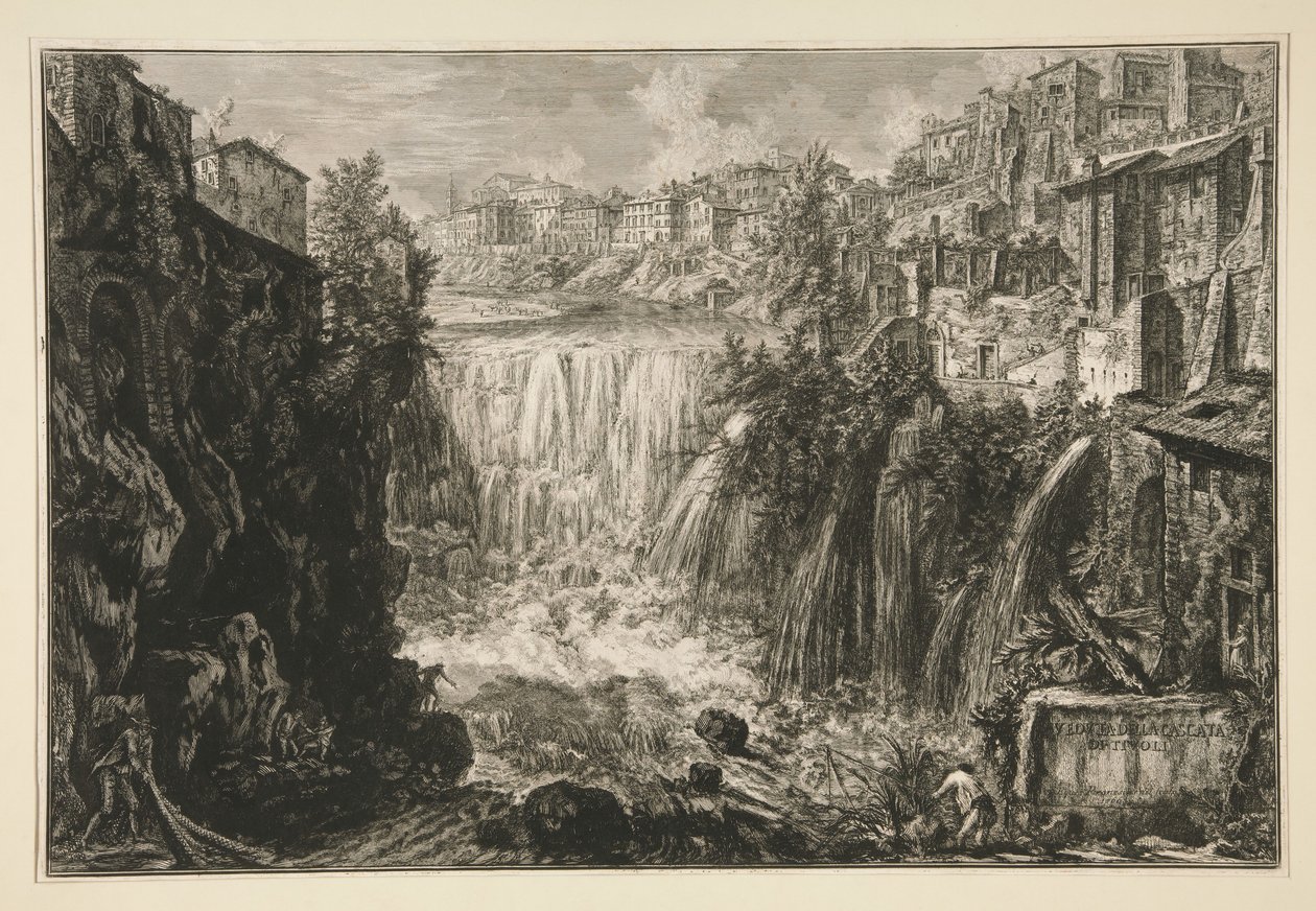 View of the Grand Cascade at Tivoli, from Views of Rome by Giovanni Battista Piranesi