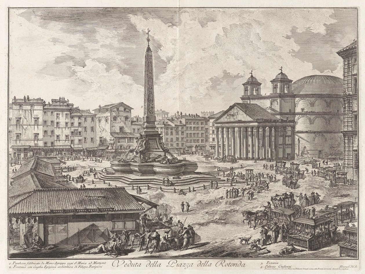 View of the Piazza della Rotonda (with the Pantheon in the background), from Views of Rome by Giovanni Battista Piranesi