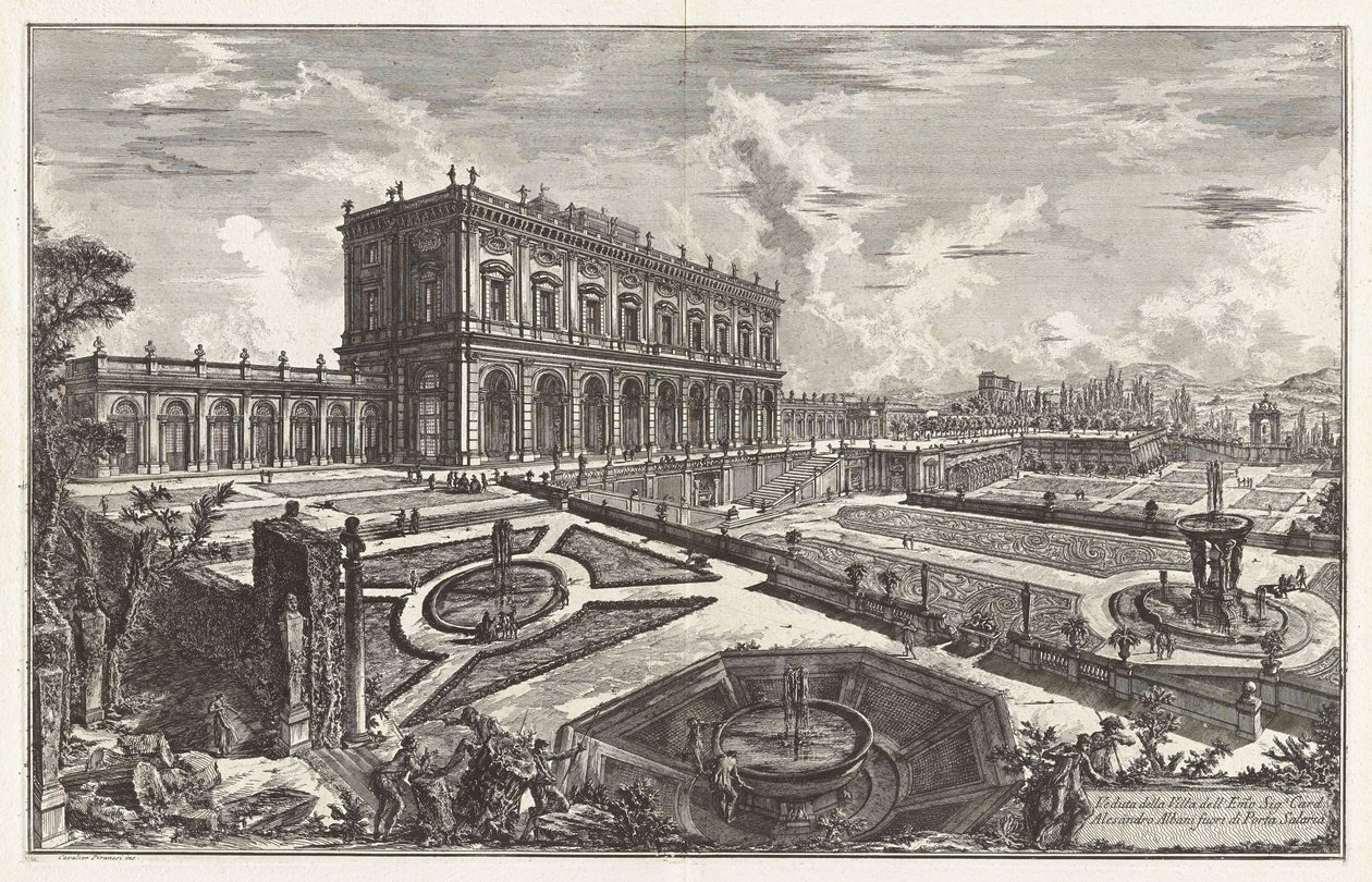 View of the Villa of His Eminence Cardinal Alessandro Albani, outside Porte Salaria, from Views of Rome by Giovanni Battista Piranesi