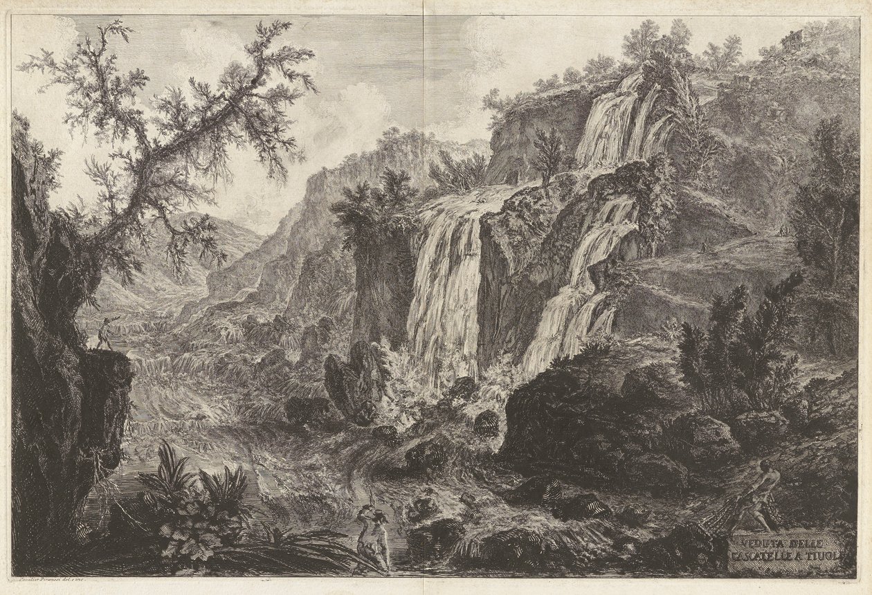 View of Small Waterfalls at Tivoli, from Views of Rome by Giovanni Battista Piranesi