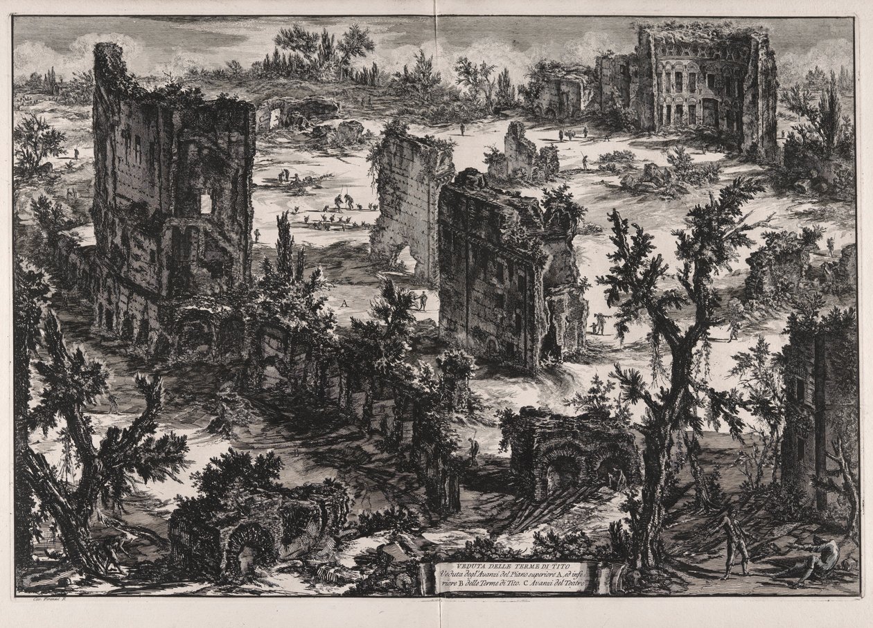 View of the Baths of Titus, from Views of Rome by Giovanni Battista Piranesi