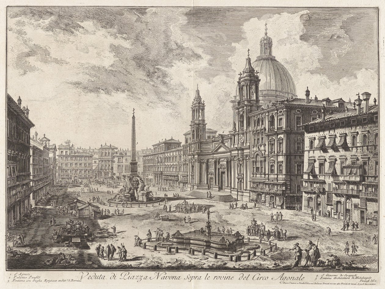 View of the Piazza Navona above the Ruins of the Circus of Domitian, from Views of Rome by Giovanni Battista Piranesi