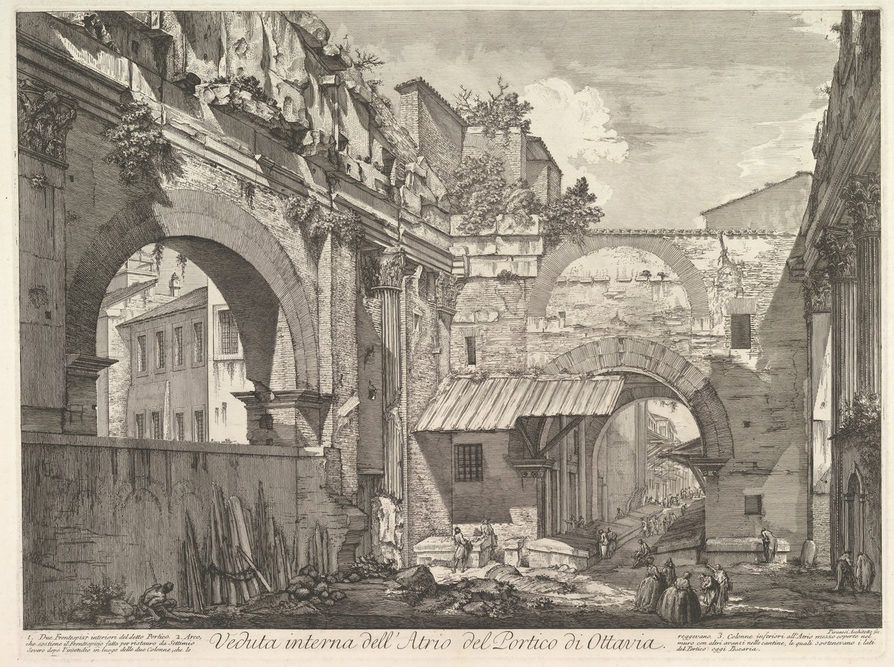 Internal View of the Atrium of the Portico of Octavia by Giovanni Battista Piranesi
