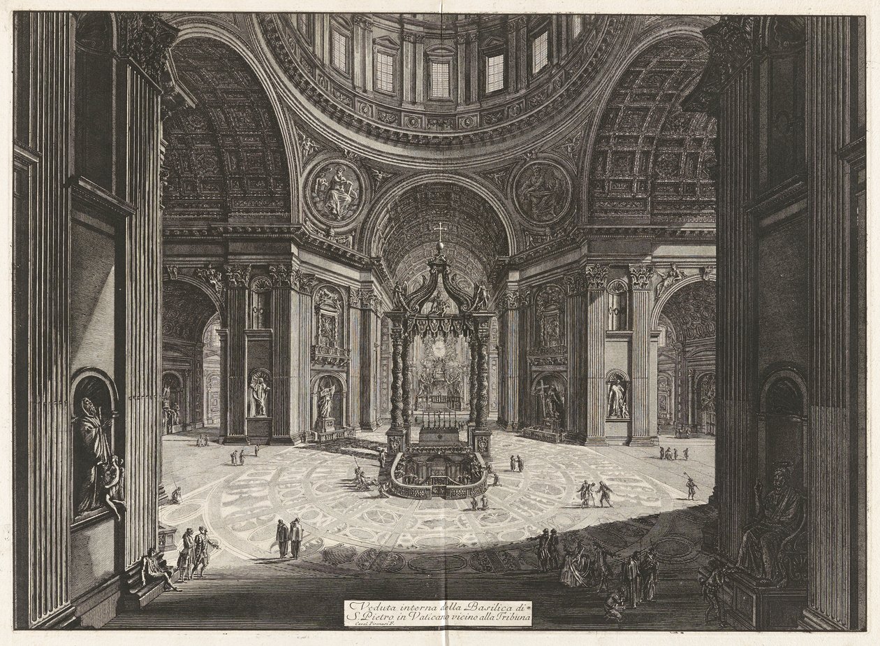 Interior View of the Basilica Saint Peter by Giovanni Battista Piranesi