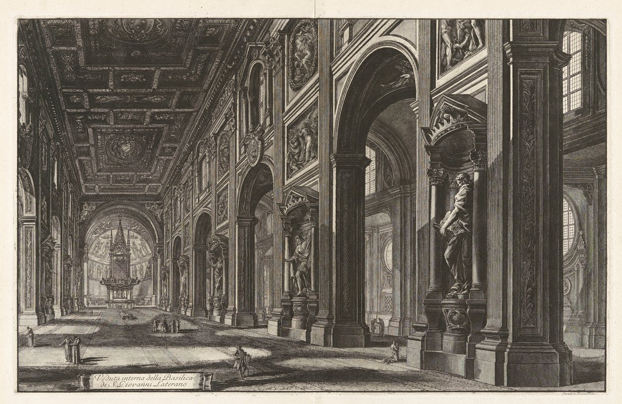 Interior View of the Basilica of San Giovanni Laterano, from Views of Rome by Giovanni Battista Piranesi