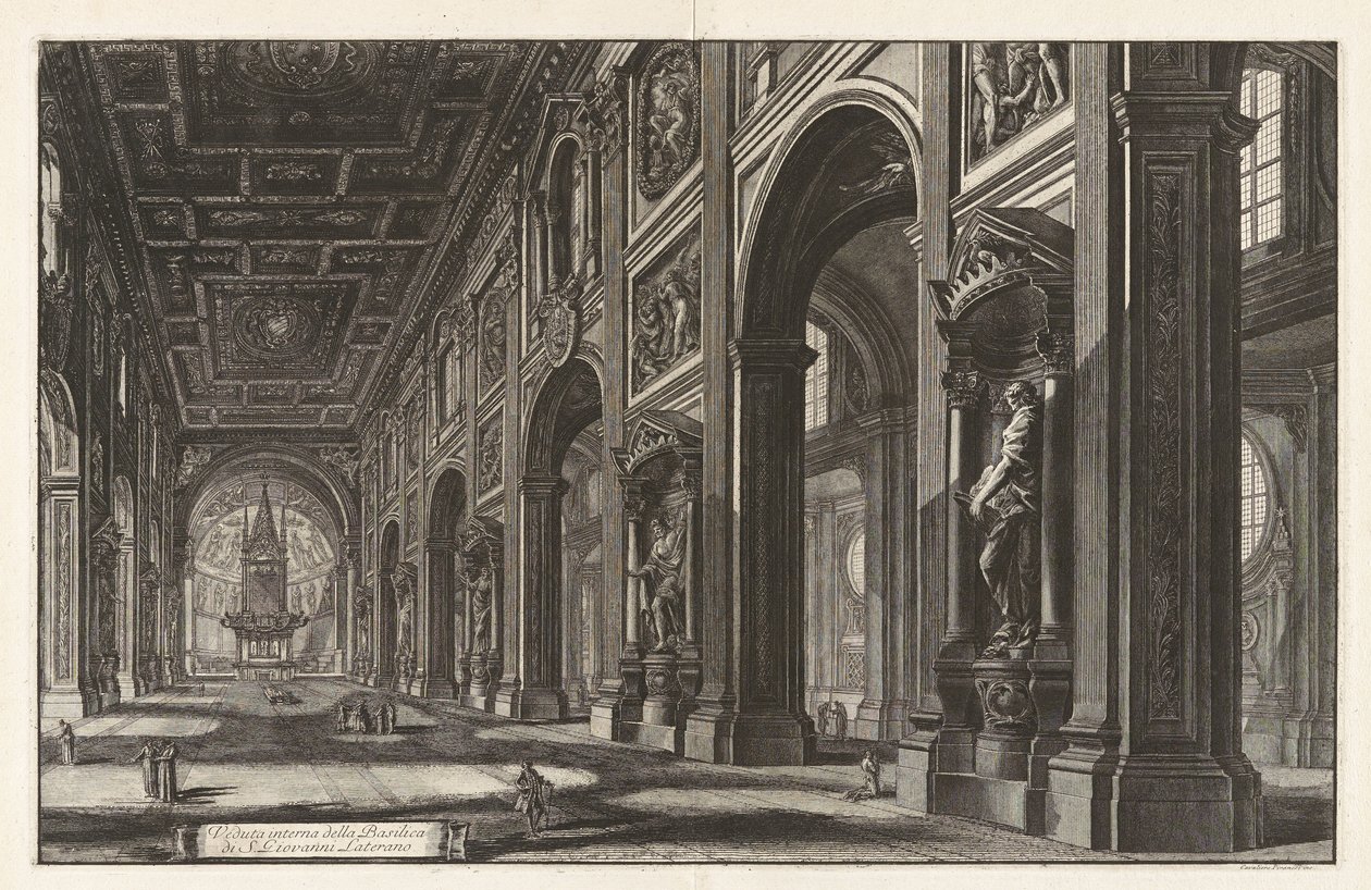 Interior View of the Basilica of San Giovanni Laterano, from “Vedute di Roma” by Giovanni Battista Piranesi