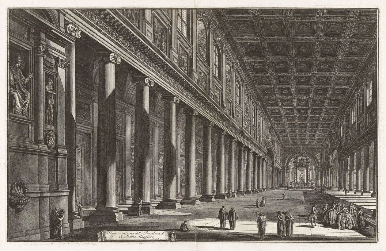 Interior View of the Basilica of Santa Maria Maggiore, from Vedute di Roma (Views of Rome) by Giovanni Battista Piranesi