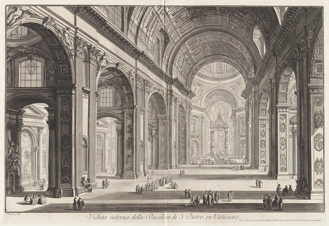 Interior View of the Basilica of Saint Peter by Giovanni Battista Piranesi