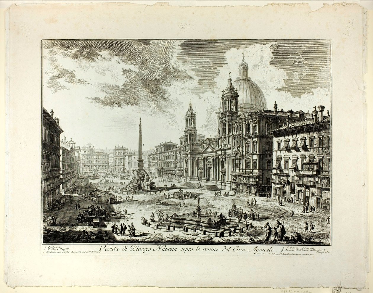 View of Piazza Navona above the ruins of the Circus of Domitian, from Views of Rome by Giovanni Battista Piranesi