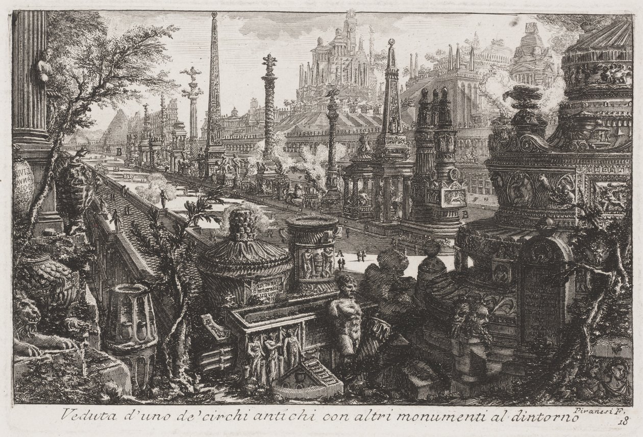 View of an Old Circus with Other Monuments Inside (detail) by Giovanni Battista Piranesi
