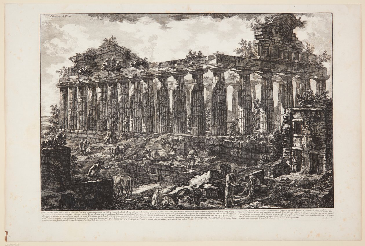 View of Another Temple in the City of Paestum, Commonly Believed to Have Been Dedicated to Juno [...] by Giovanni Battista Piranesi